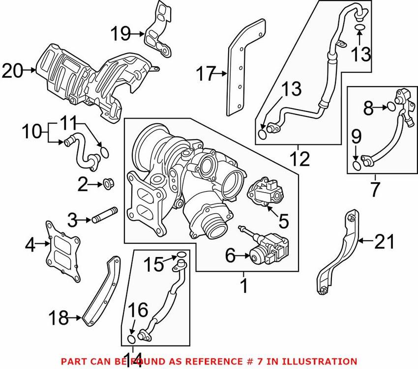 Audi Engine Coolant Hose 06K121497BD